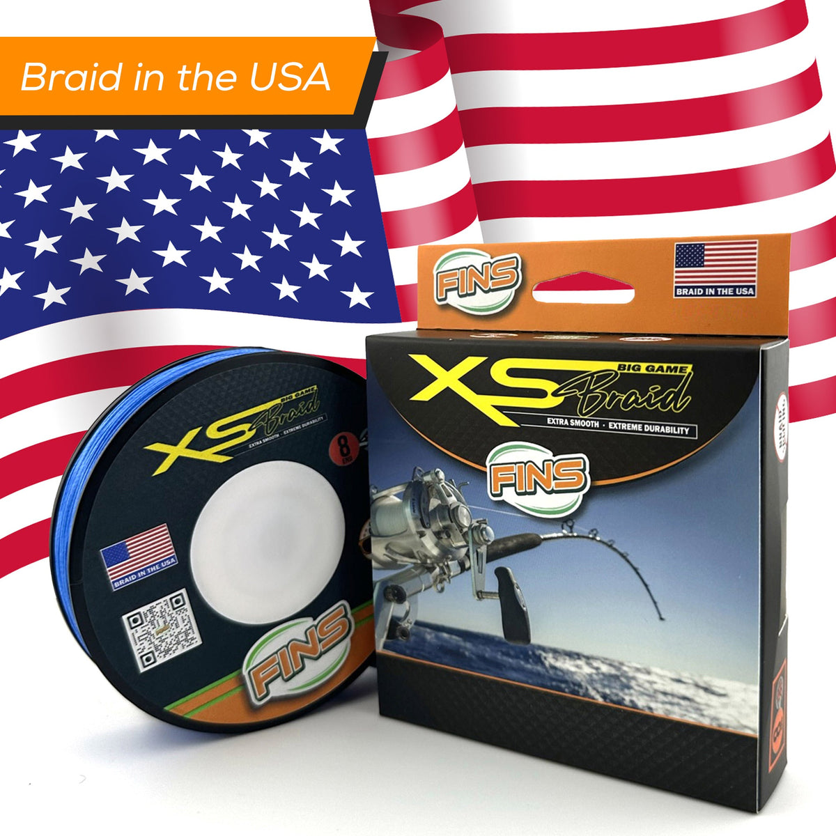 FINS XS Big Game Fishing Braid (60-200 lb.)